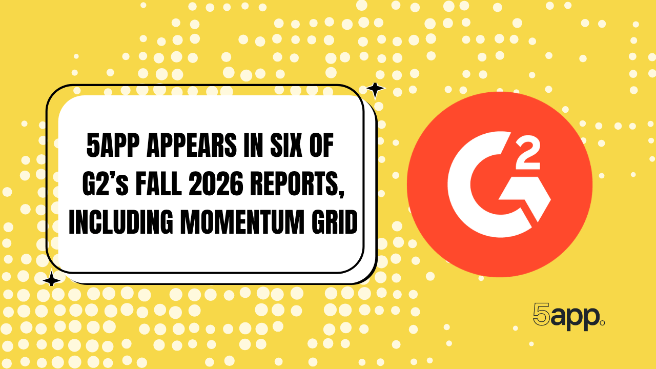 5app appears in six of G2’s Fall 2026 reports, including Momentum Grid