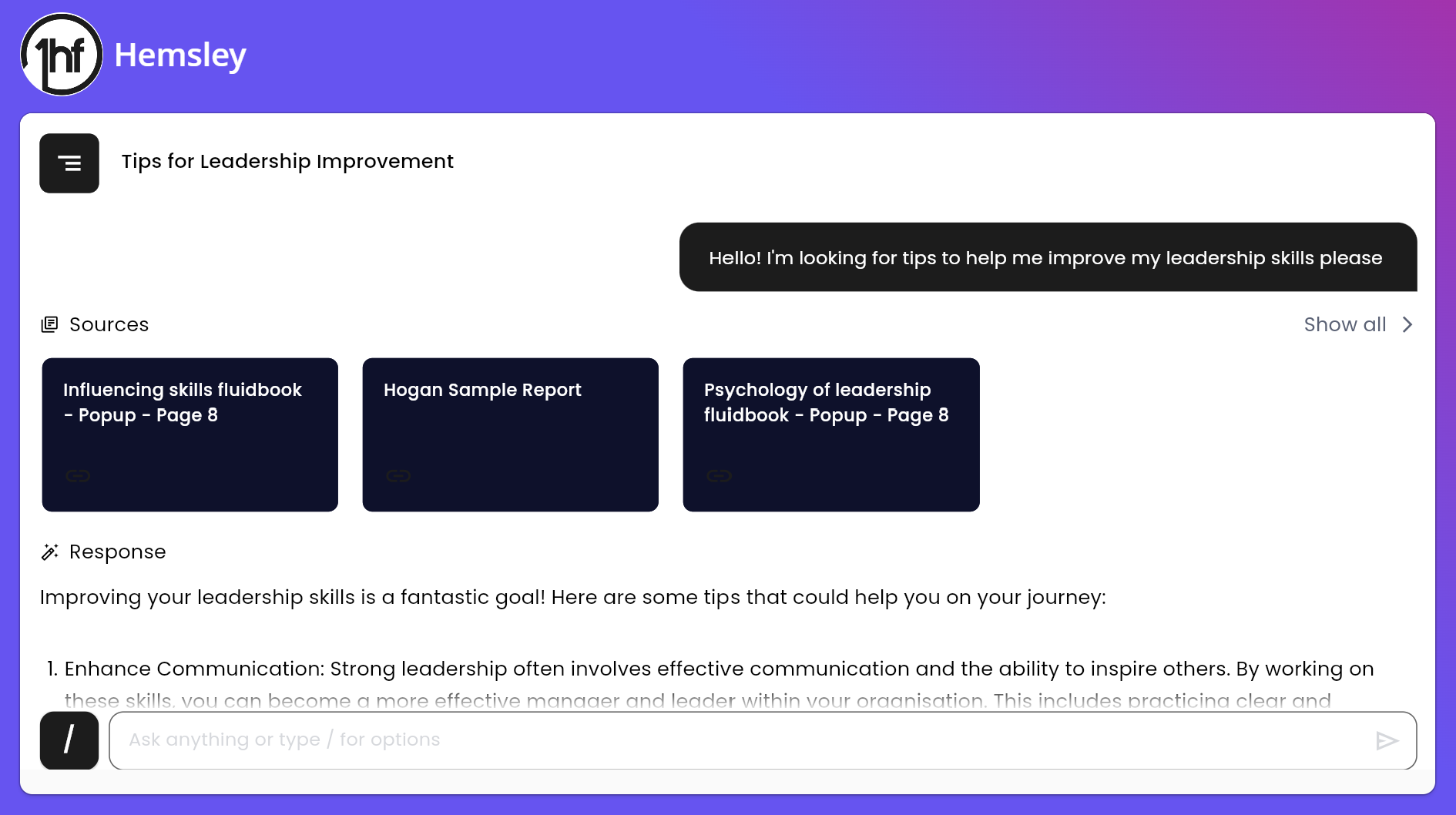Ask Hemsley VeeCoach