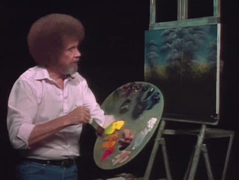 Bob ross painting a lovely picture